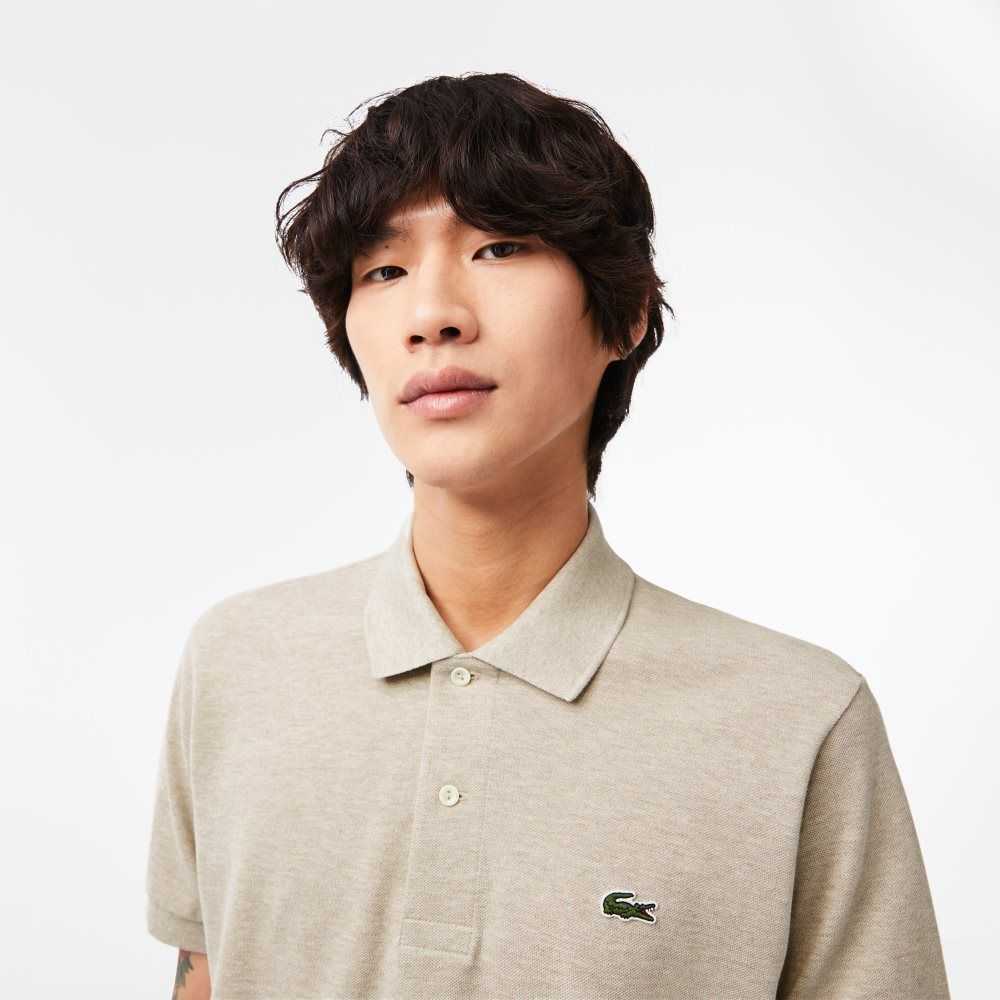 Lacoste Original L.12.12 Heathered Petit Pique Cotton Polo Beige | RKV-138724