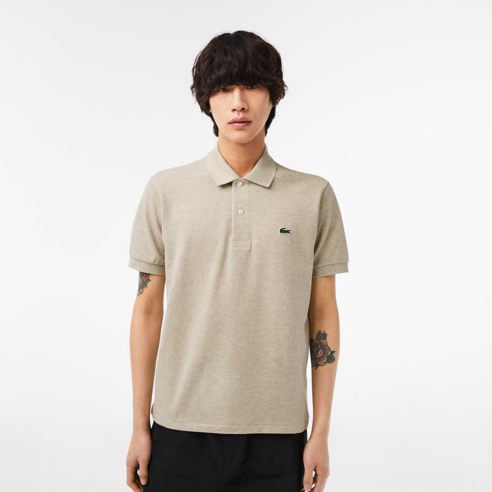 Lacoste Original L.12.12 Heathered Petit Pique Cotton Polo Beige | RKV-138724