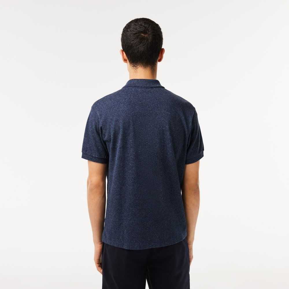 Lacoste Original L.12.12 Heathered Petit Pique Cotton Polo Blue Chine | VKB-950463