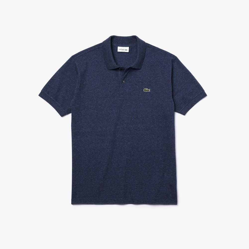 Lacoste Original L.12.12 Heathered Petit Pique Cotton Polo Blue Chine | VKB-950463