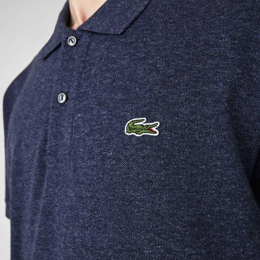 Lacoste Original L.12.12 Heathered Petit Pique Cotton Polo Blue Chine | VKB-950463