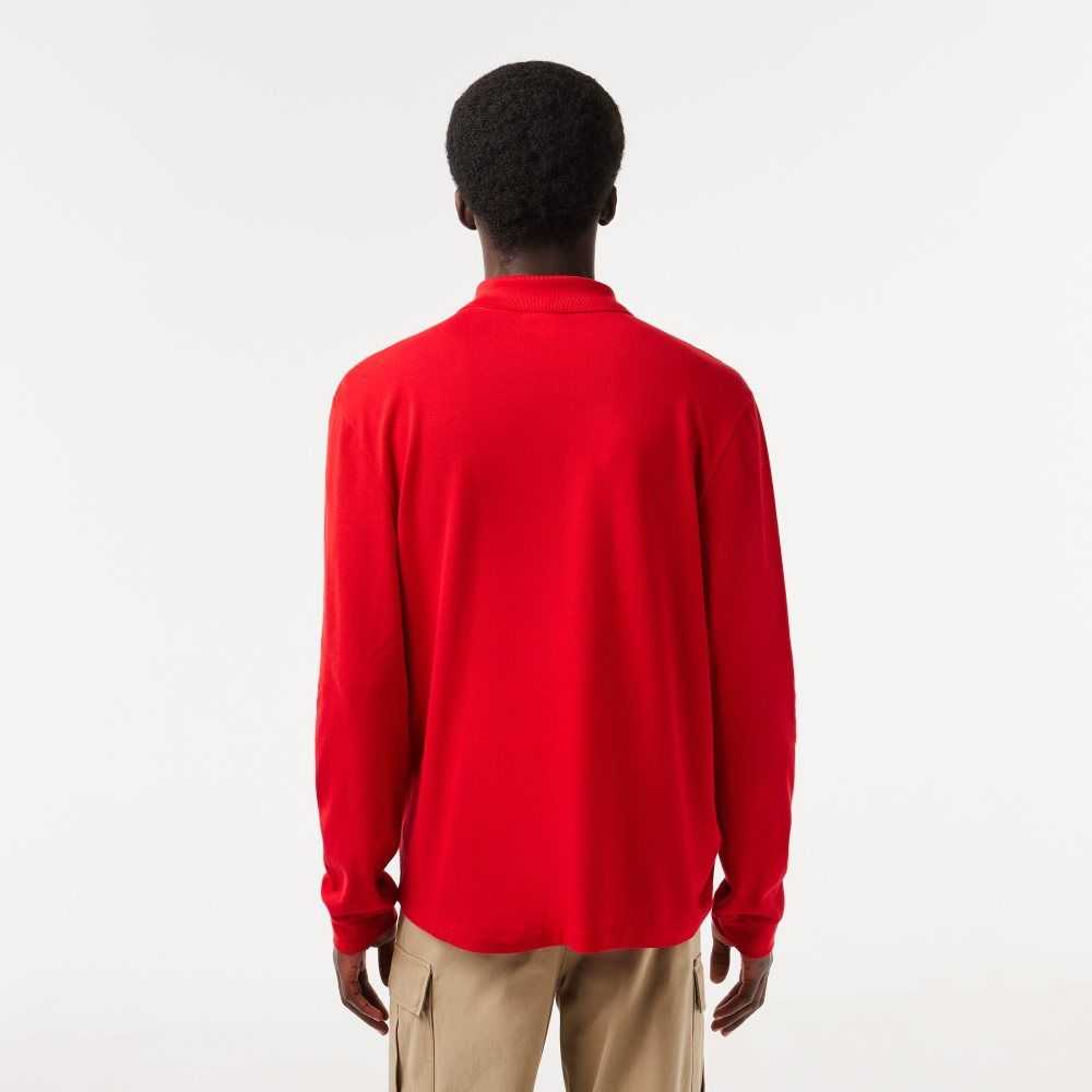 Lacoste Original L.12.12 Long Sleeve Cotton Polo Red | CAJ-087635