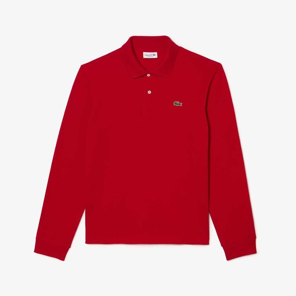 Lacoste Original L.12.12 Long Sleeve Cotton Polo Red | CAJ-087635