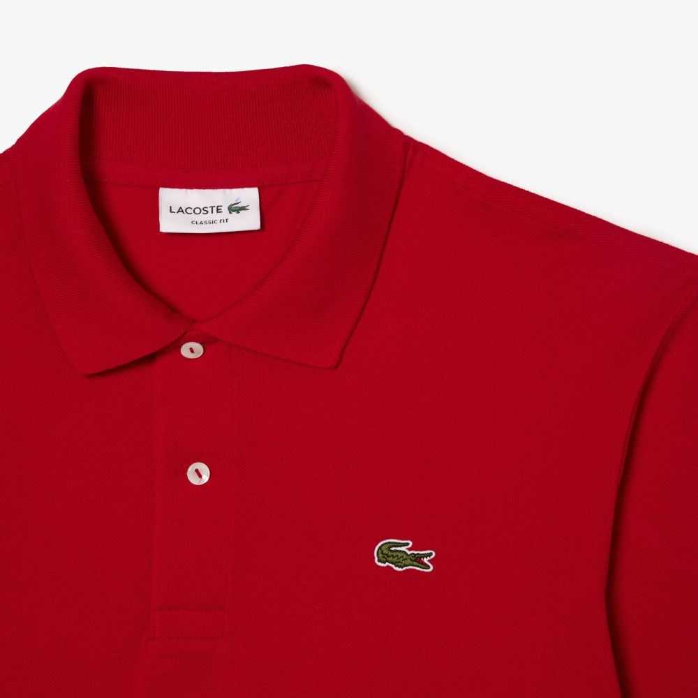 Lacoste Original L.12.12 Long Sleeve Cotton Polo Red | CAJ-087635