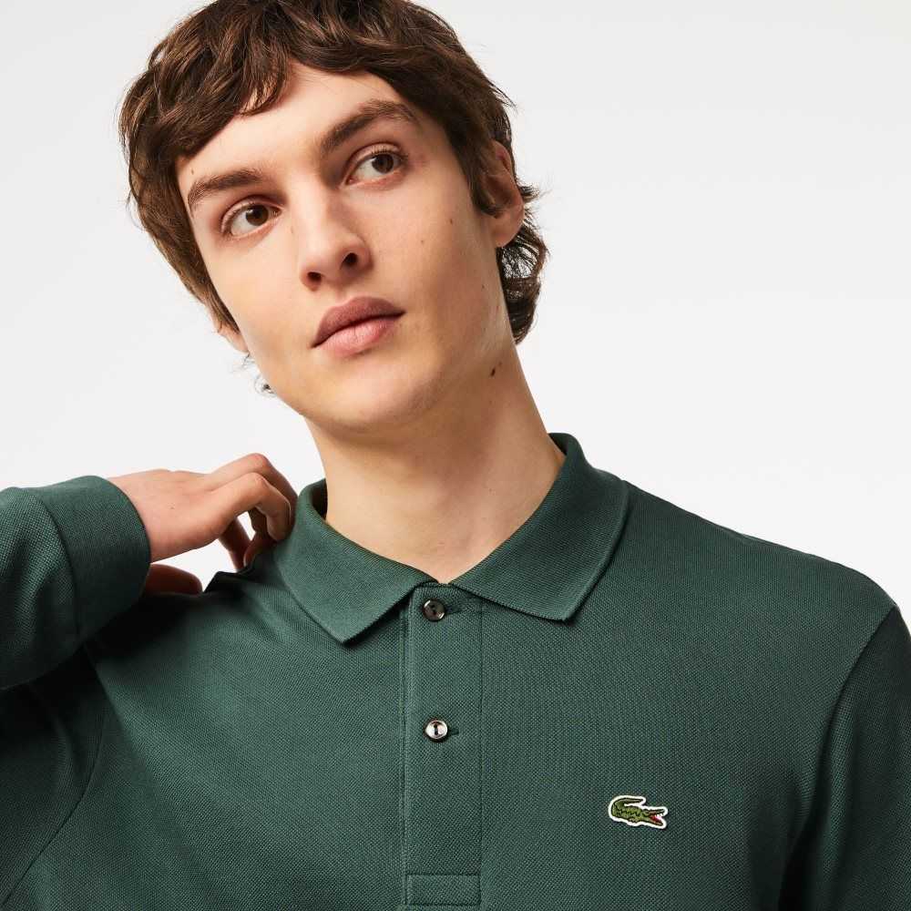 Lacoste Original L.12.12 Long Sleeve Cotton Polo Green | FXQ-296841