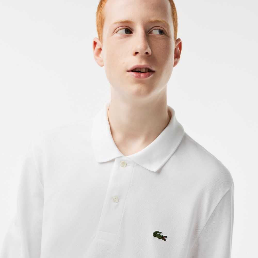 Lacoste Original L.12.12 Long Sleeve Cotton Polo White | GBJ-507382