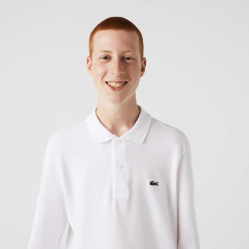 Lacoste Original L.12.12 Long Sleeve Cotton Polo White | GBJ-507382