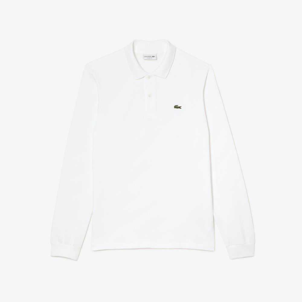 Lacoste Original L.12.12 Long Sleeve Cotton Polo White | GBJ-507382