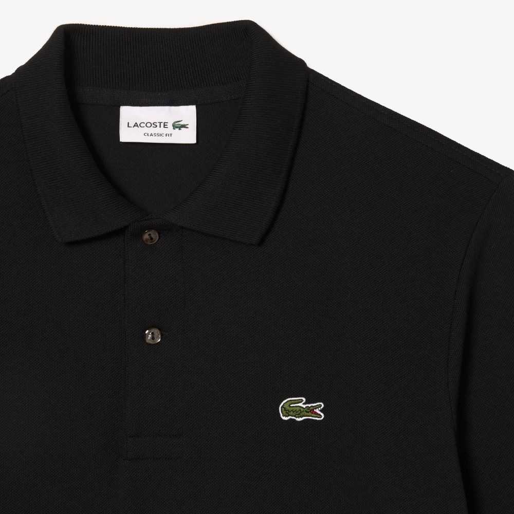 Lacoste Original L.12.12 Long Sleeve Cotton Polo Black | NXU-964801