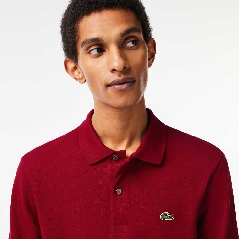 Lacoste Original L.12.12 Long Sleeve Cotton Polo Bordeaux | QSL-614829