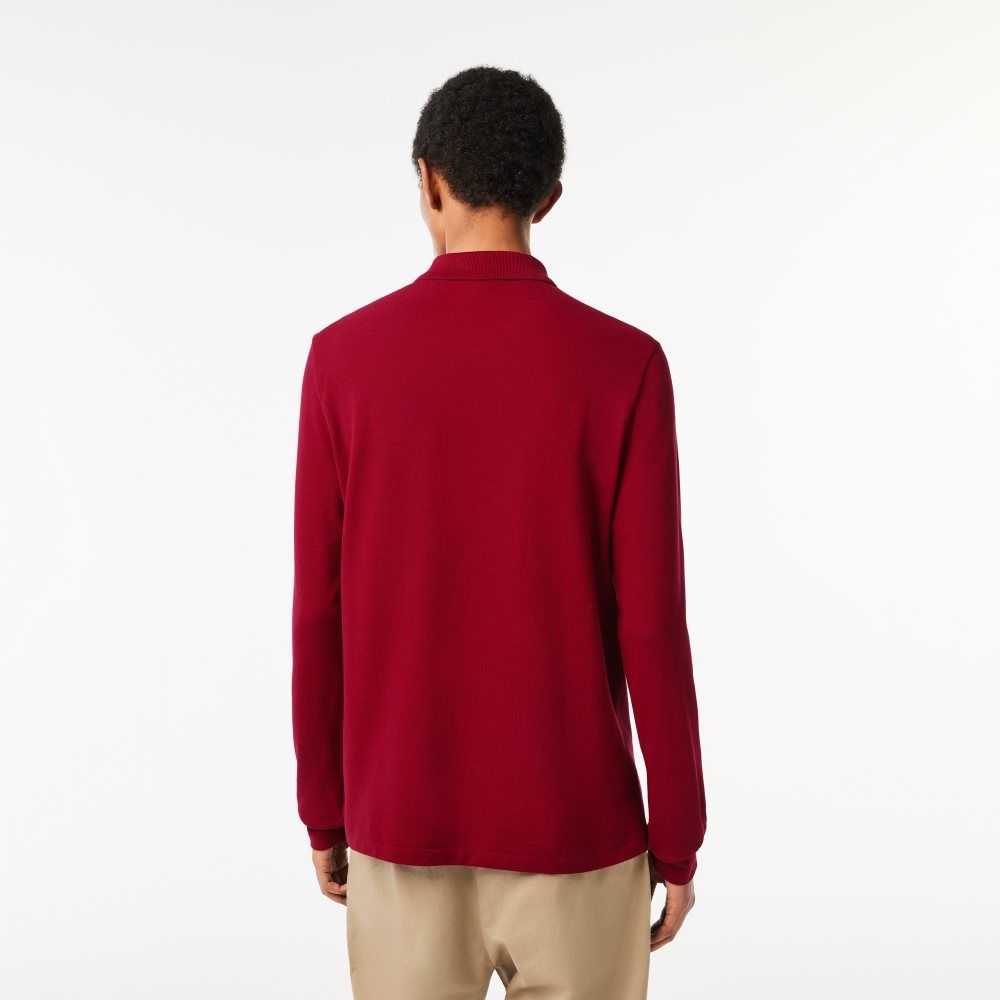 Lacoste Original L.12.12 Long Sleeve Cotton Polo Bordeaux | QSL-614829