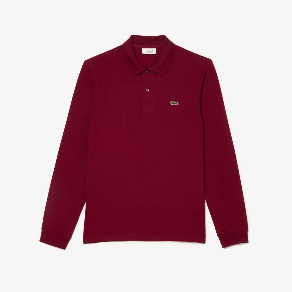 Lacoste Original L.12.12 Long Sleeve Cotton Polo Bordeaux | QSL-614829