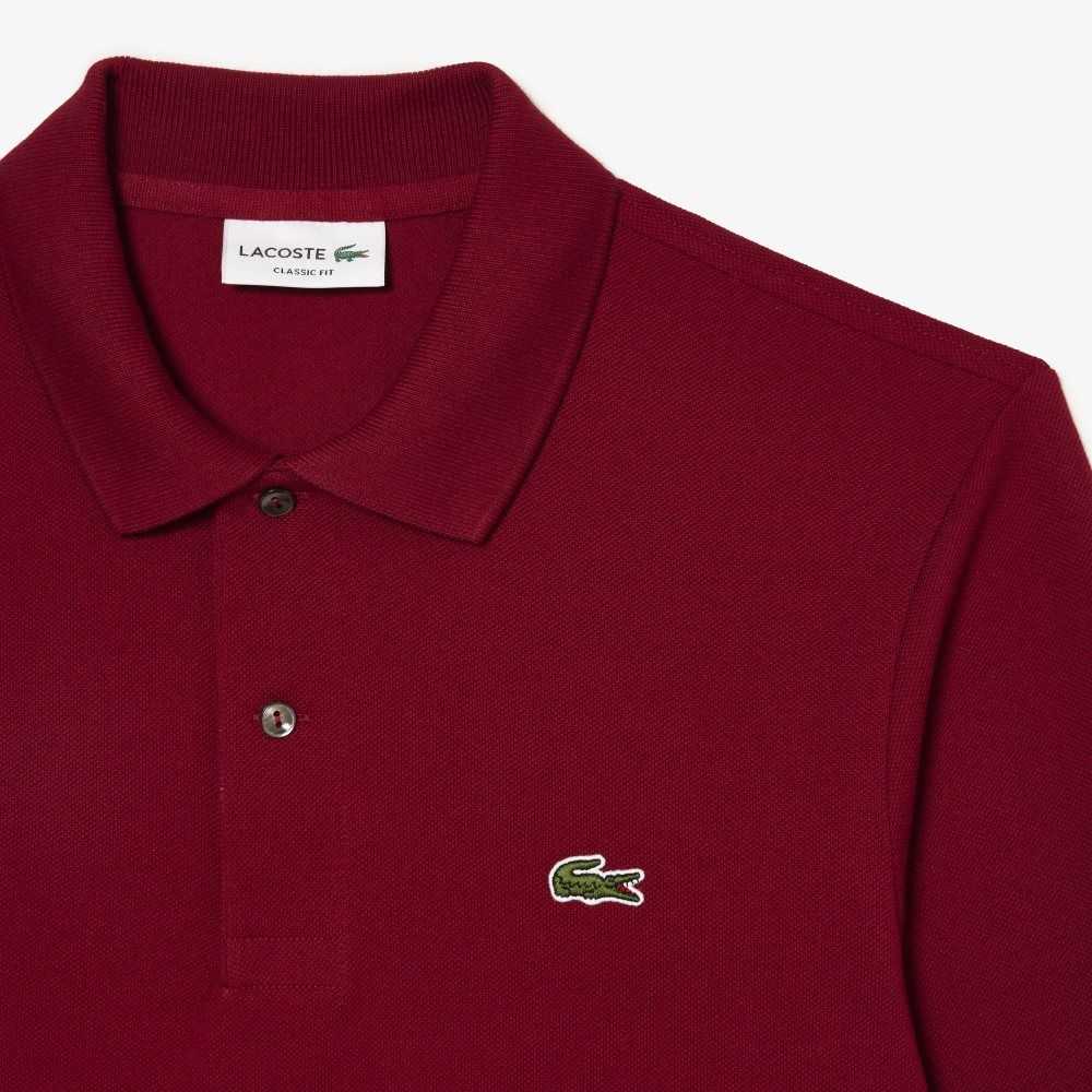 Lacoste Original L.12.12 Long Sleeve Cotton Polo Bordeaux | QSL-614829