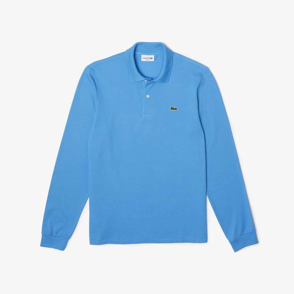 Lacoste Original L.12.12 Long Sleeve Cotton Polo Blue | SHB-507496