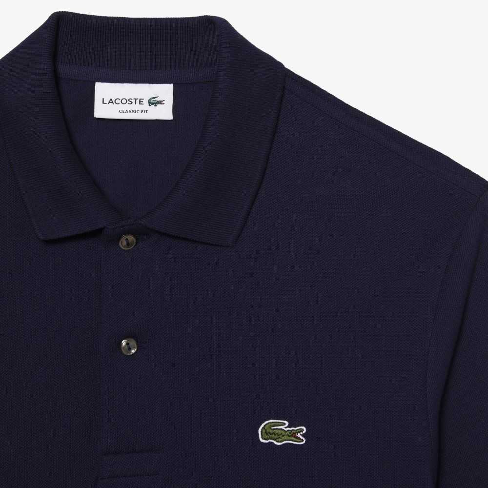 Lacoste Original L.12.12 Long Sleeve Cotton Polo Navy Blue | XCP-328794