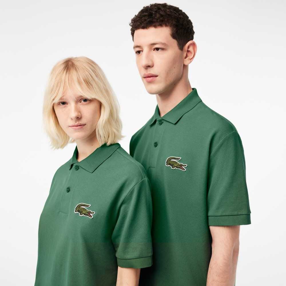 Lacoste Original L.12.12 Loose fit 80's crocodile Polo Khaki Green | ADH-548719