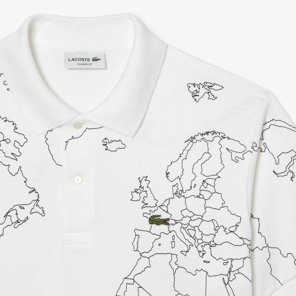 Lacoste Original L.12.12 Planisphere Polo White | QFP-087123