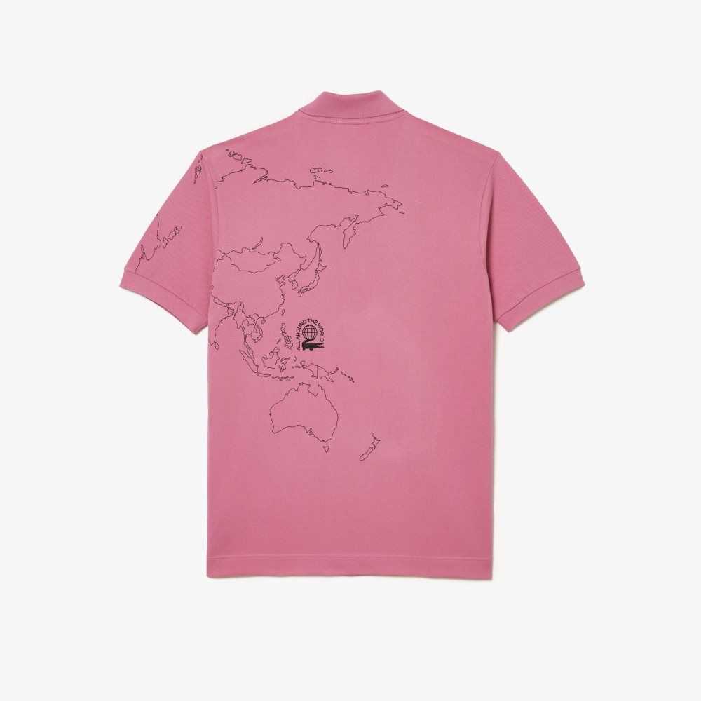 Lacoste Original L.12.12 Planisphere Polo Pink | QYK-203469