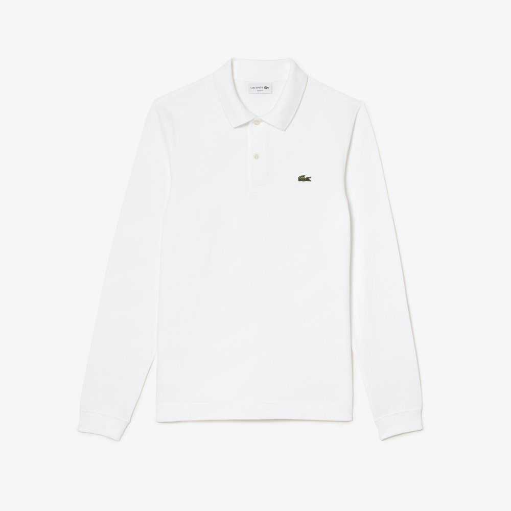 Lacoste Original L.12.12 Slim Fit Long Sleeve Polo White | GZD-496273