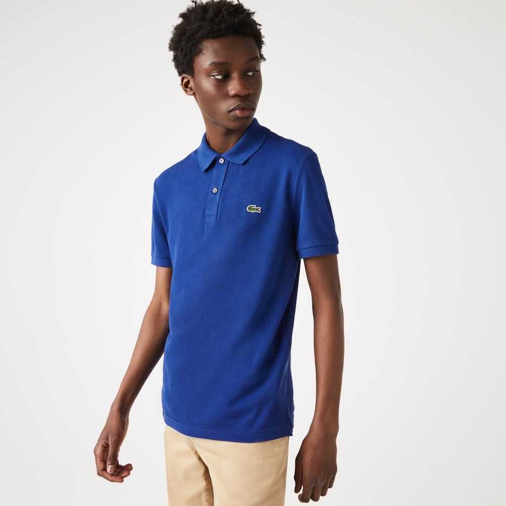 Lacoste Original L.12.12 Slim Fit Petit Pique Cotton Polo Blue | AWH-802457