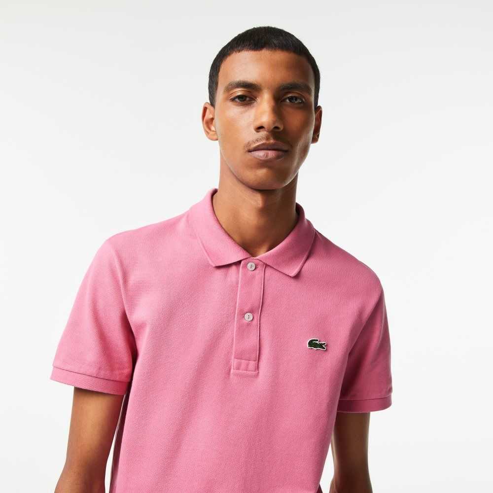 Lacoste Original L.12.12 Slim Fit Petit Pique Cotton Polo Pink | BIR-815694