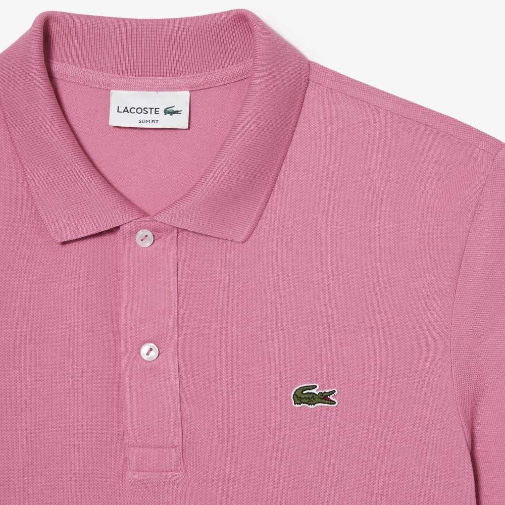 Lacoste Original L.12.12 Slim Fit Petit Pique Cotton Polo Pink | BIR-815694