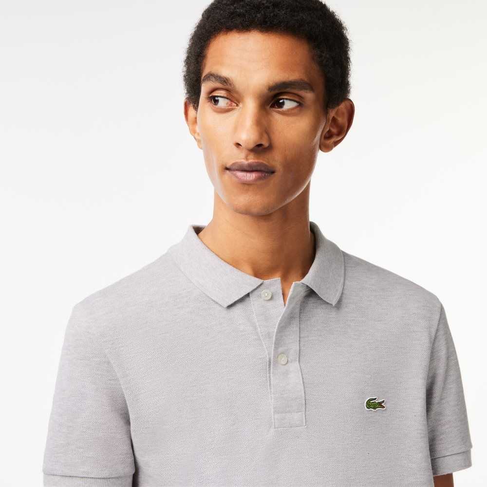 Lacoste Original L.12.12 Slim Fit Petit Pique Cotton Polo Grey Chine | DRQ-497015