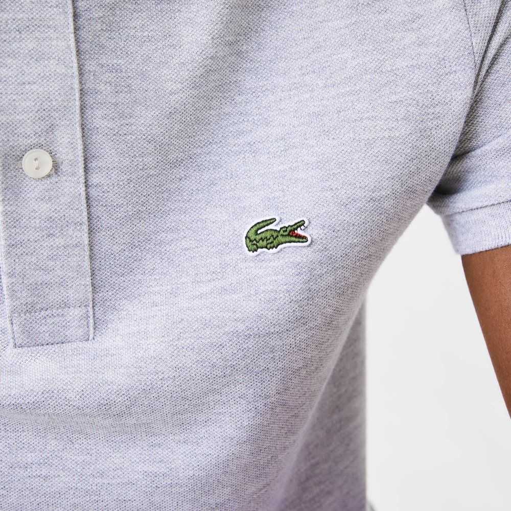 Lacoste Original L.12.12 Slim Fit Petit Pique Cotton Polo Grey Chine | DRQ-497015