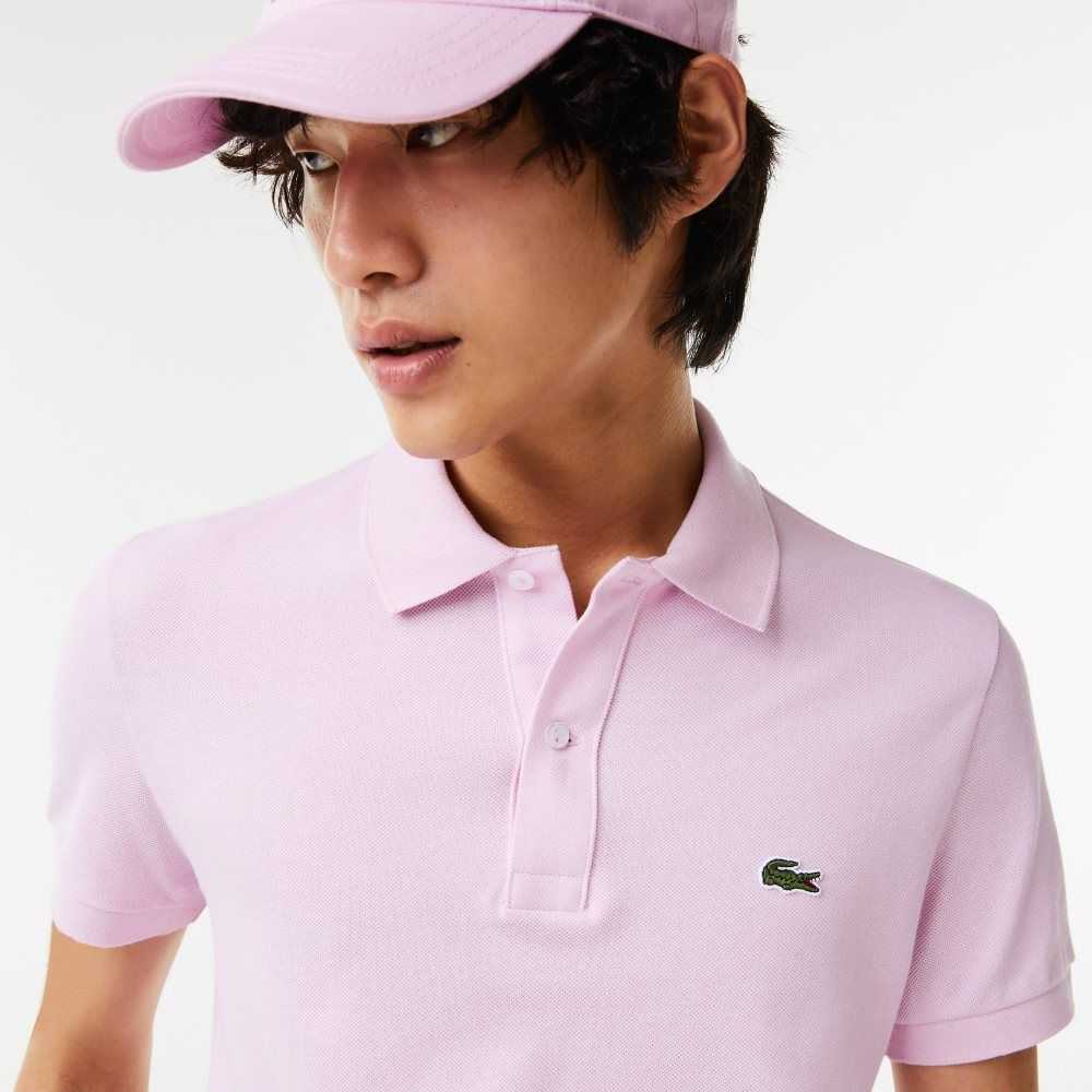 Lacoste Original L.12.12 Slim Fit Petit Pique Cotton Polo Pink | EAC-261850