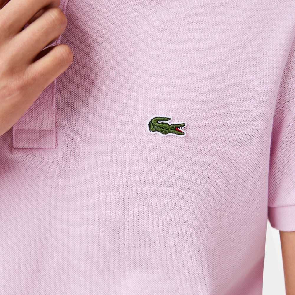 Lacoste Original L.12.12 Slim Fit Petit Pique Cotton Polo Pink | EAC-261850