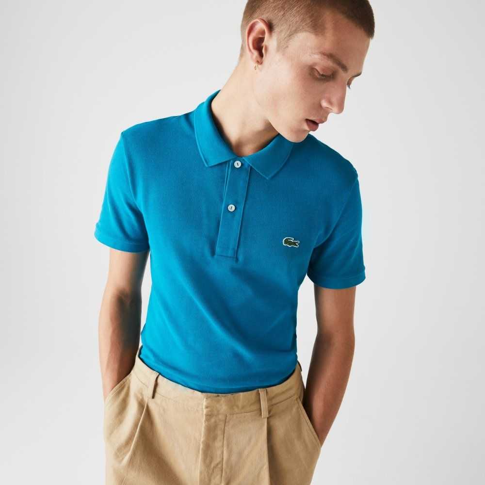 Lacoste Original L.12.12 Slim Fit Petit Pique Cotton Polo Blue | FAU-429708