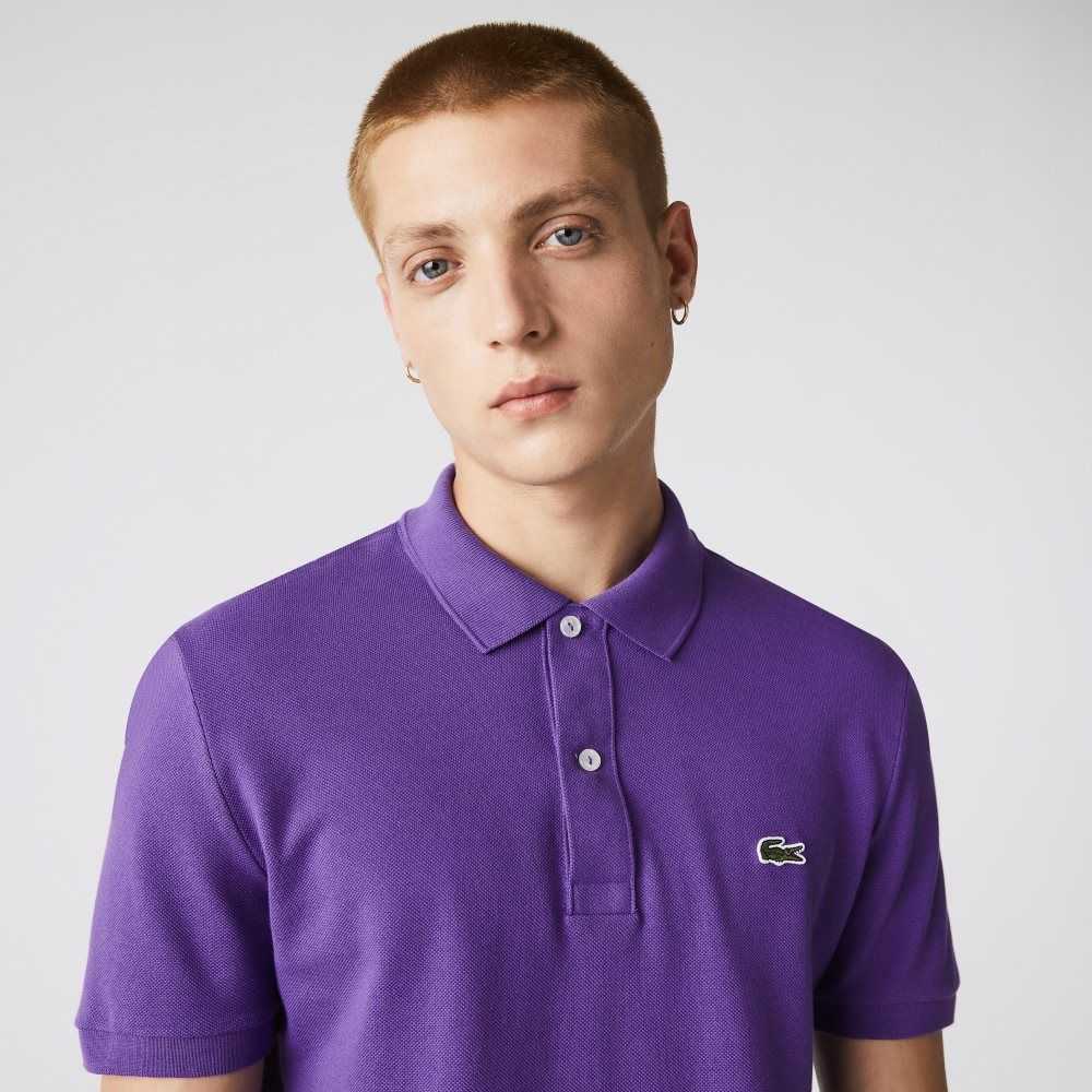 Lacoste Original L.12.12 Slim Fit Petit Pique Cotton Polo Purple | HCI-359184