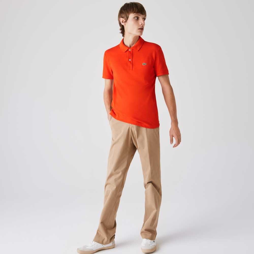 Lacoste Original L.12.12 Slim Fit Petit Pique Cotton Polo Red | HKQ-219034