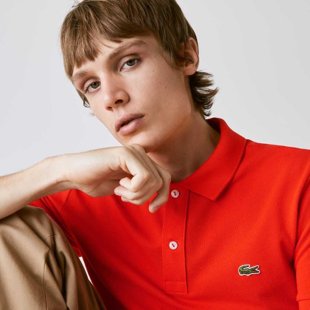 Lacoste Original L.12.12 Slim Fit Petit Pique Cotton Polo Red | HKQ-219034