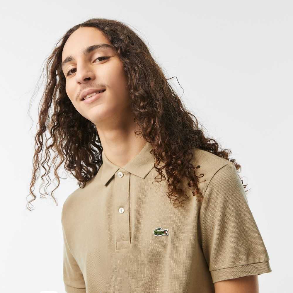 Lacoste Original L.12.12 Slim Fit Petit Pique Cotton Polo Beige | PAB-678493