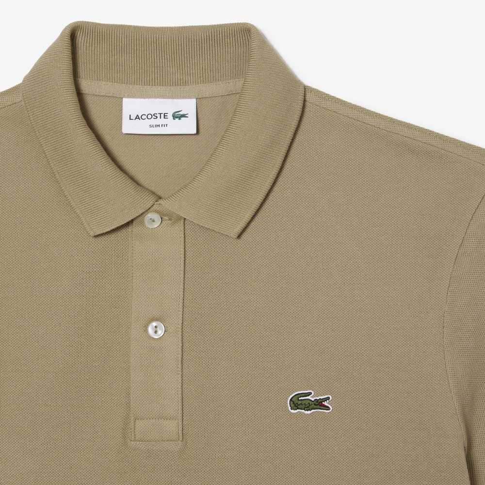 Lacoste Original L.12.12 Slim Fit Petit Pique Cotton Polo Beige | PAB-678493