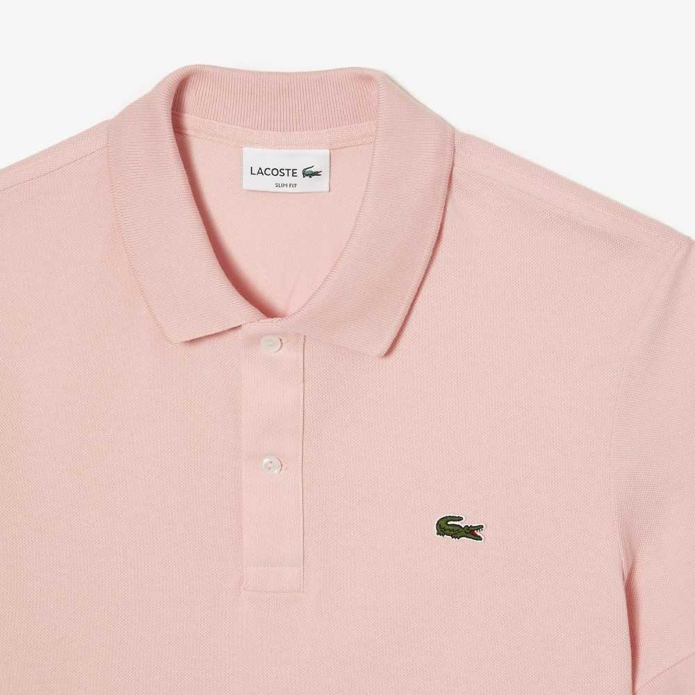 Lacoste Original L.12.12 Slim Fit Petit Pique Cotton Polo Pink | RWK-874321