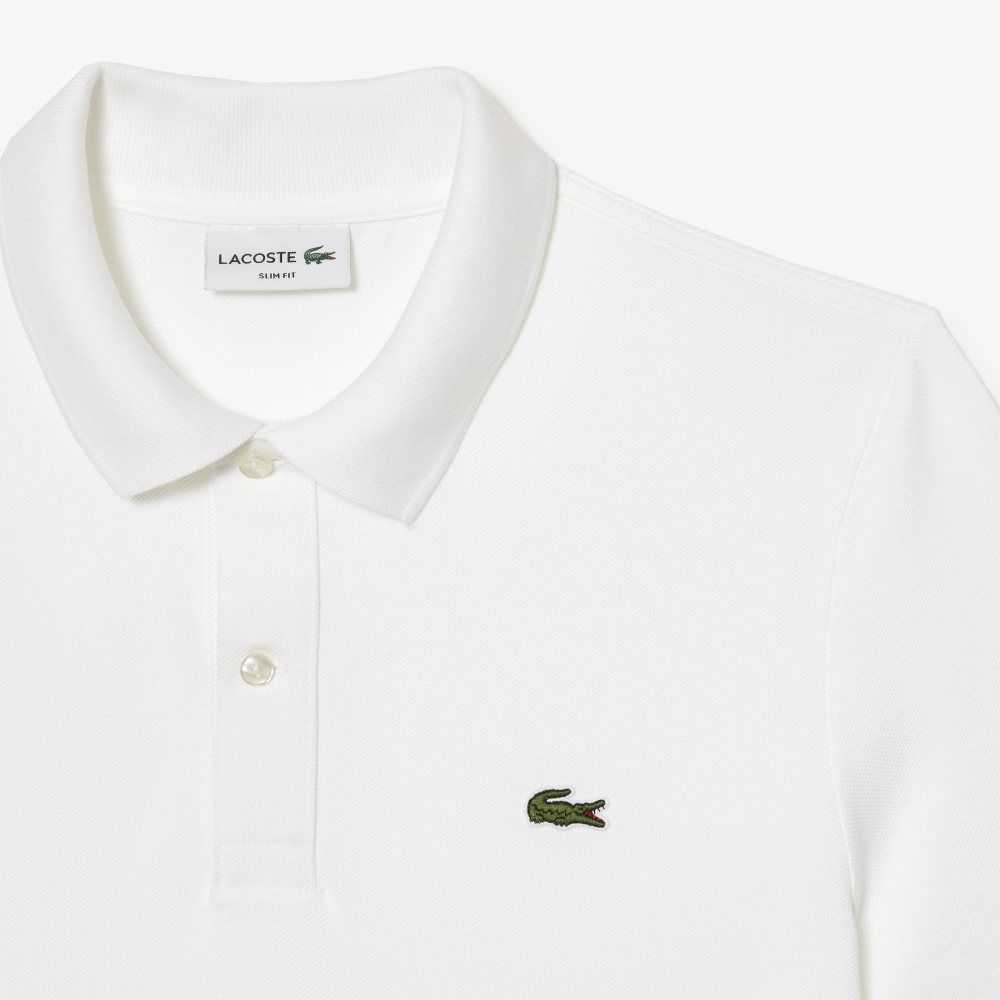 Lacoste Original L.12.12 Slim Fit Petit Pique Cotton Polo White | SYW-689073