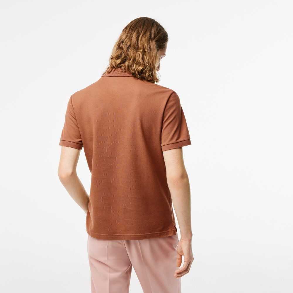 Lacoste Original L.12.12 Slim Fit Petit Pique Cotton Polo Light Brown | UYV-893675