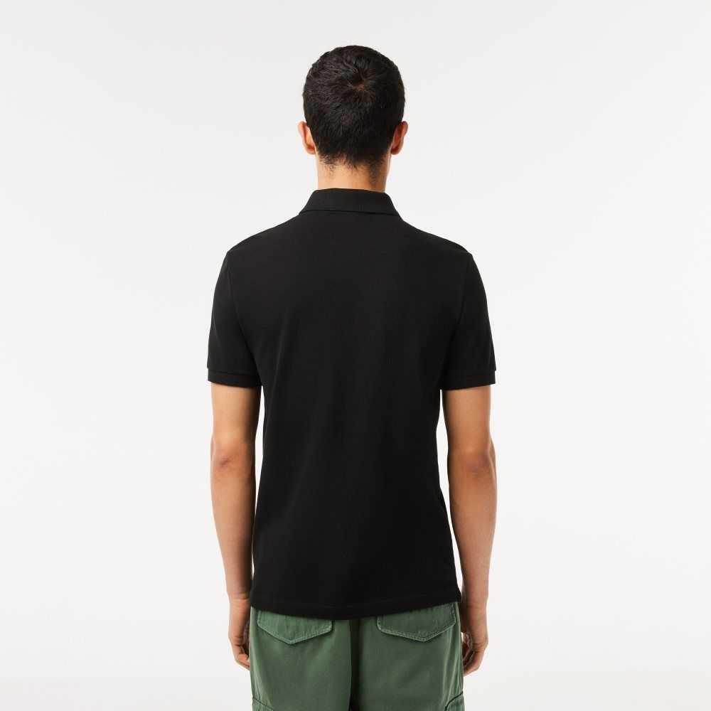 Lacoste Original L.12.12 Slim Fit Petit Pique Cotton Polo Black | XEN-074956