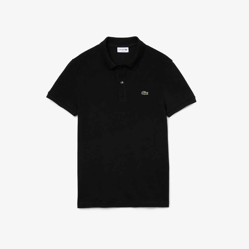 Lacoste Original L.12.12 Slim Fit Petit Pique Cotton Polo Black | XEN-074956