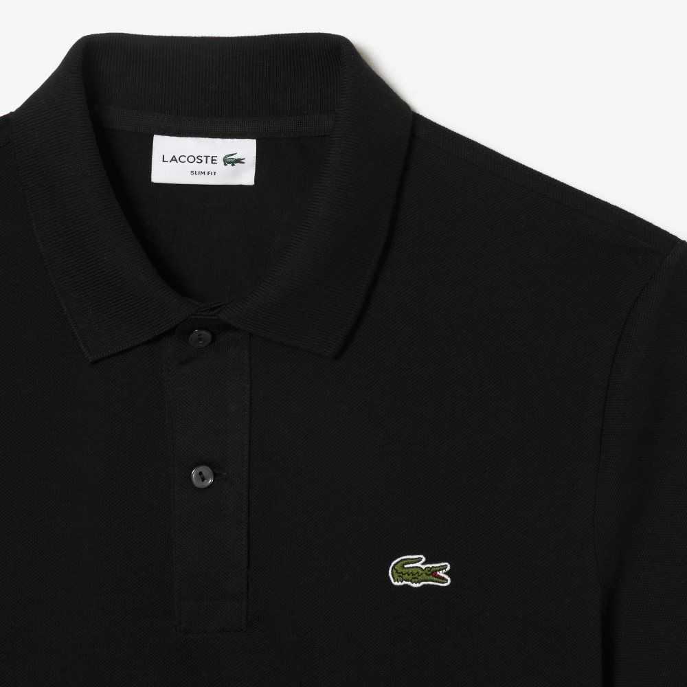 Lacoste Original L.12.12 Slim Fit Petit Pique Cotton Polo Black | XEN-074956