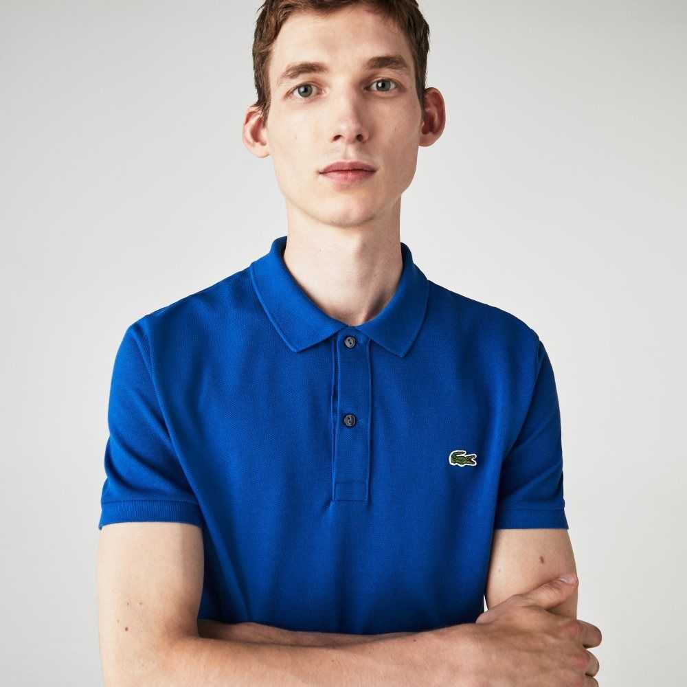 Lacoste Original L.12.12 Slim Fit Petit Pique Cotton Polo Blue | YEO-790186