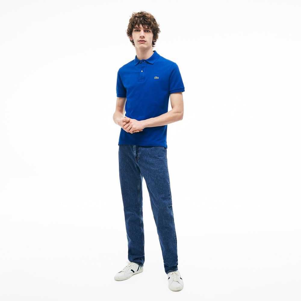 Lacoste Original L.12.12 Slim Fit Petit Pique Cotton Polo Blue | YEO-790186