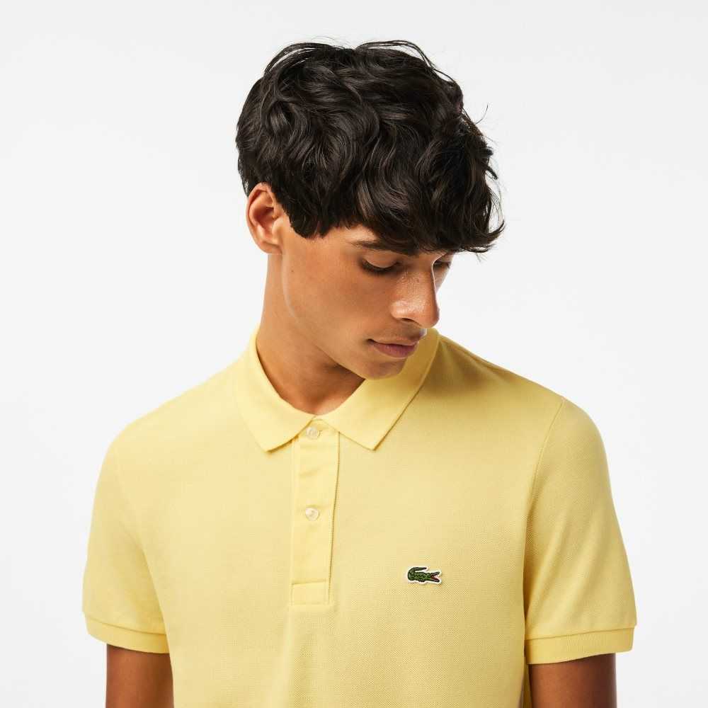 Lacoste Original L.12.12 Slim Fit Petit Pique Cotton Polo Yellow | ZNA-326718