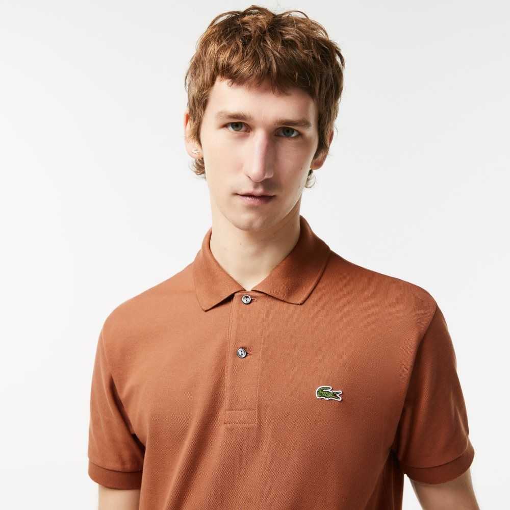 Lacoste Original L.12.12 petit pique cotton Polo Light Brown | DES-415968