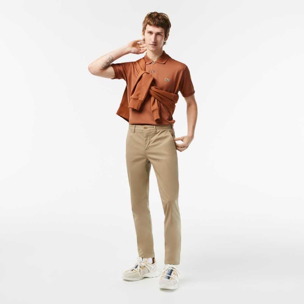 Lacoste Original L.12.12 petit pique cotton Polo Light Brown | DES-415968