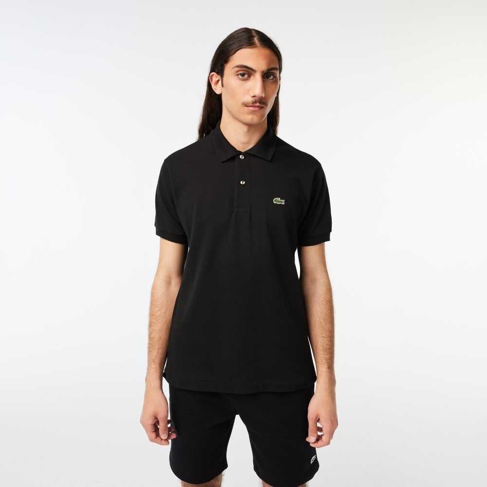 Lacoste Original L.12.12 petit pique cotton Polo Black | NIX-593618