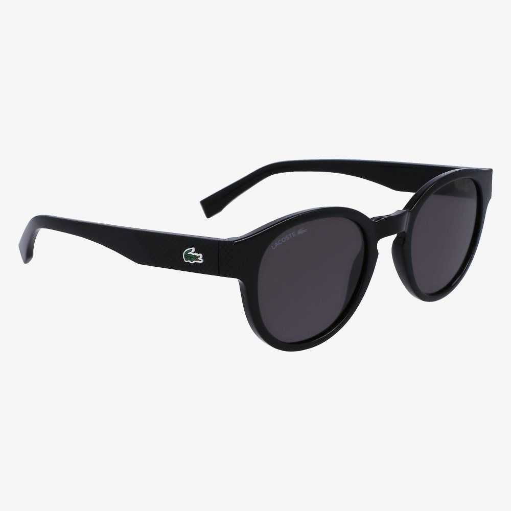 Lacoste Oval Plant Based Resin L.12.12 Sunglasses Matt Black | BRL-301976