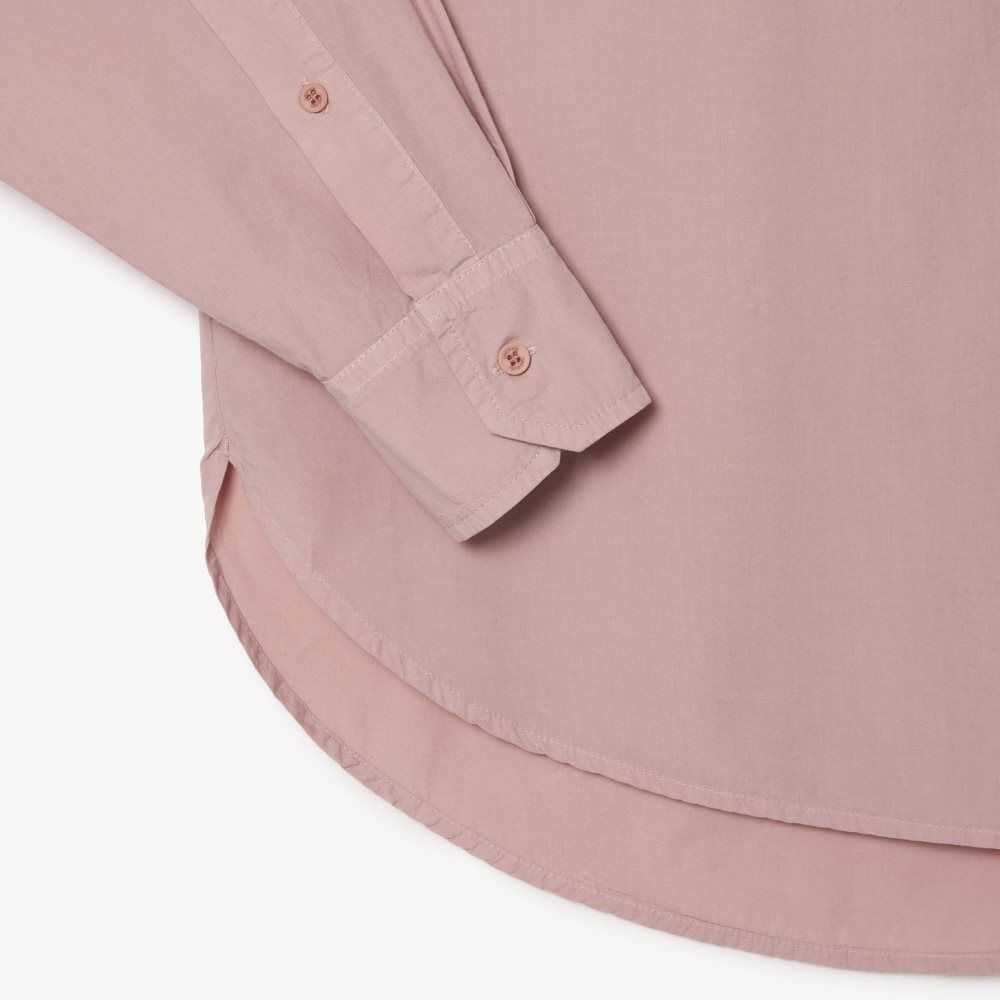 Lacoste Oversized Cotton Poplin Shirt Pink | JAH-845120